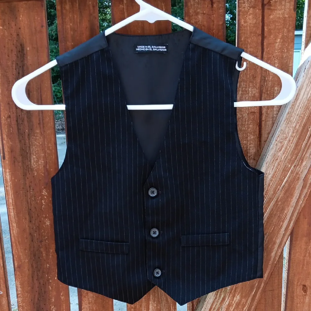 Black button up pinstripe vest